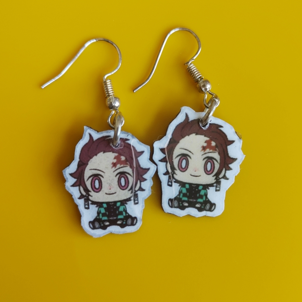 NEW Handmade Demon Slayer Tanjiro Earrings